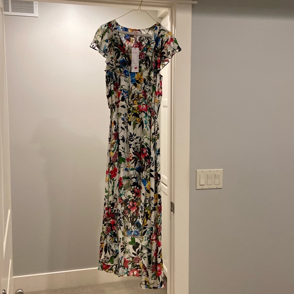 NWT Parker ruffled sleeve floral maxi dress.  Size XS.